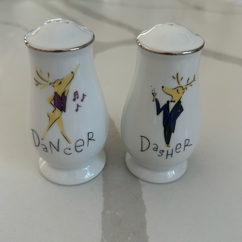 Pottery Barn Reindeer salt & pepper shakers.